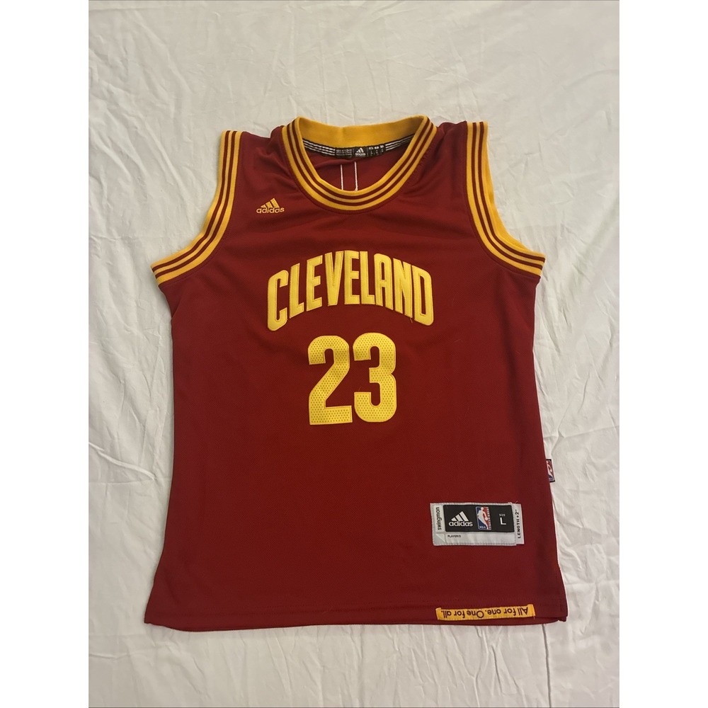 Lebron James Cleveland Cavaliers Basketball Jersey Boys Large Red Adidas Kids